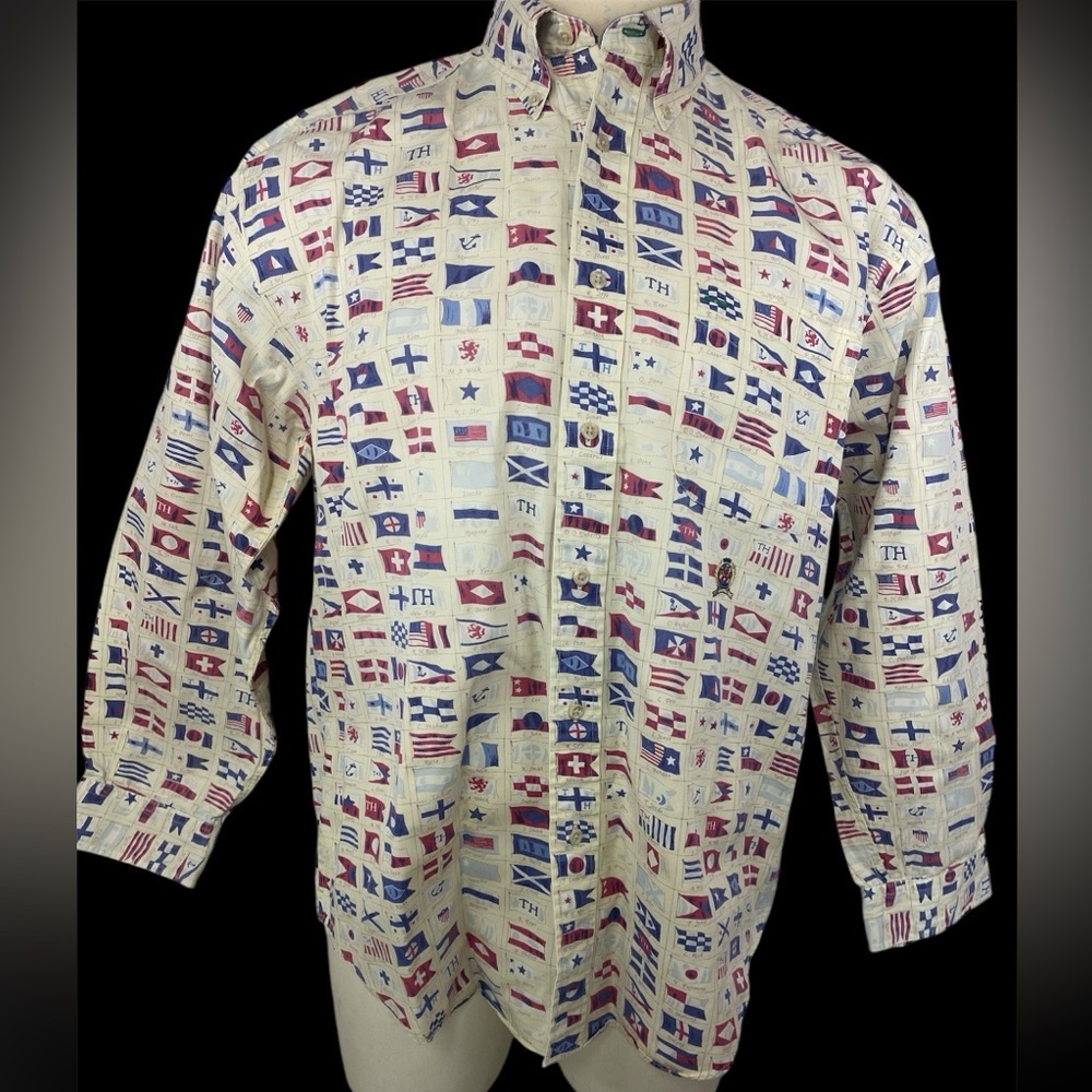 Tommy Hilfiger Long Sleeve Button Up Shirt Men’s Medium
